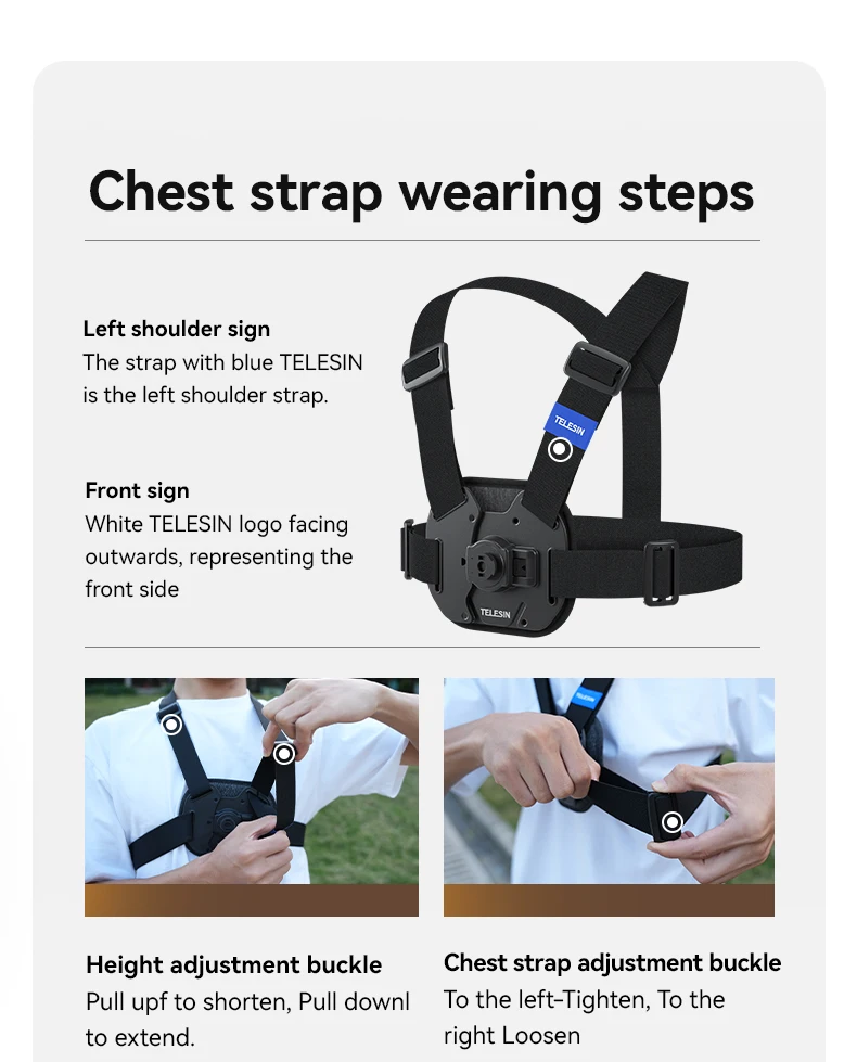 Teinin Quick Release Brustgurt halterung für Gopro Hero 12 11 10 9 8 7 6 5 insta360 dji osmo Action Kamera Zubehör – Detail 12