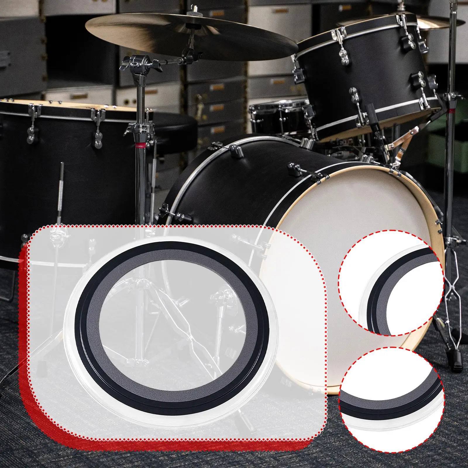 

Drum Head Protector Percussion Parts Drum Mufflers Dampening Ring