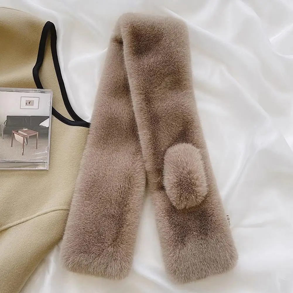 Warm Scarf Women’s Solid Color Neck Scarf Soft Touch Warm Wrap Thickened Windproof Cold-resistant Winter Accessory Women Scarf