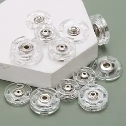 10 pcs Plastic Invisible Snap Button Delicate Clasp Fastener Transparent Snap Button Round Transparent Cardigan Overcoat