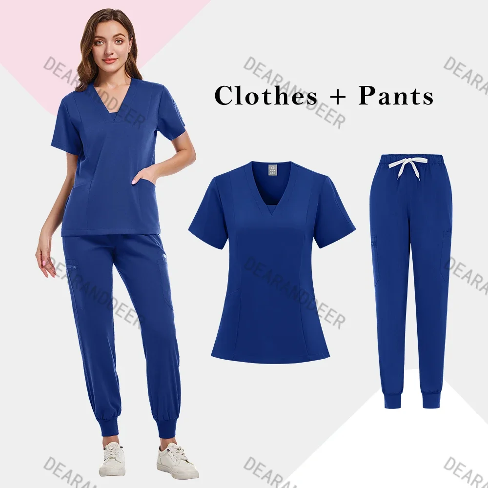 High-quality thick medical female matte set care accessories hospital surgical gown dental clinic beauty salon work uniform