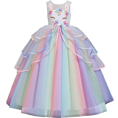 Sequines Sleeveless Flower Girl Dresses New Children's Skirt Beading Princess Crystal 3D Lace Appliques