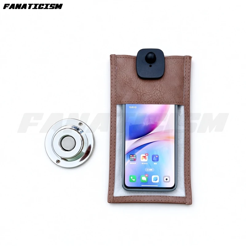 50 Sets Anti-Camera Phone Bag Reuse No Photography Allowed Bag Wedding Privacy Bag Brown PU Leather Mobile Phone Pouch