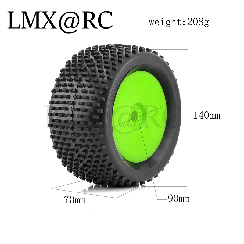 LMX RC 4 Uds 140mm 1/8 RC coche de carreras todoterreno Buggy neumáticos rueda 17mm hexagonal para ARRMA Redcat Team Losi Kyosho VRX HPI WR8 HSP Hobao