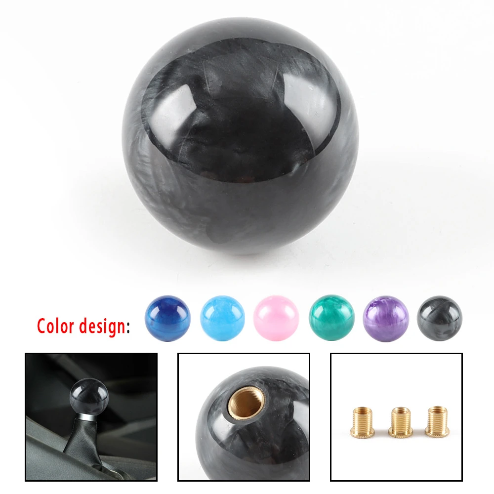 Universal Car Resin Acrylic Cloud Marble Gear Shift Knob Manual Stick Shifter Lever Round Ball AT MT