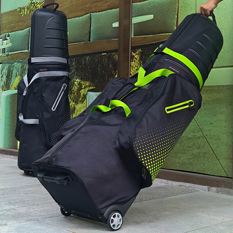 Golf-Reisetasche mit ABS-Hartschale, Glatten Rädern, Faltbarem Design, Großem Stauraum, Nylon-Material, für Stand- und Standard-Golfschläger – Detail 1