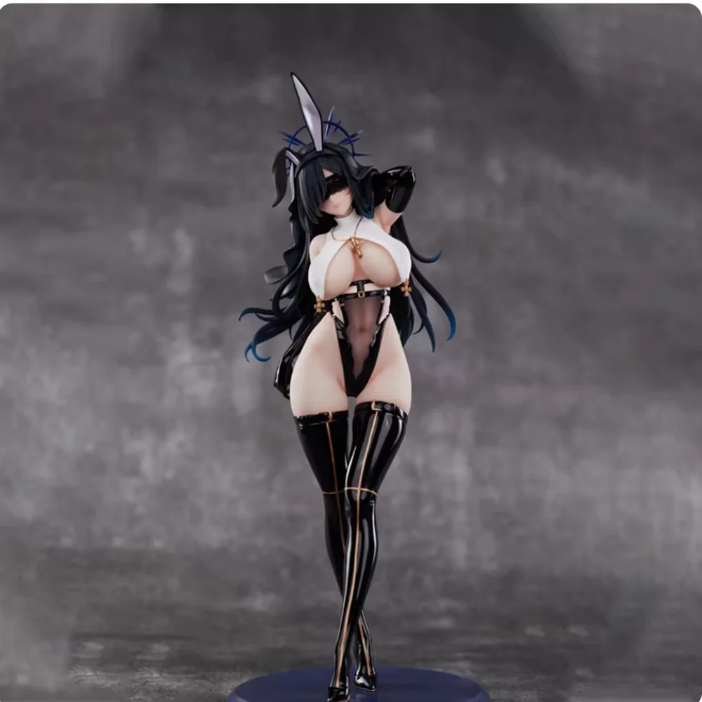 

Rabbit nest series black nun rabbit girl hand-made model decorations around anime gk cartoon beautiful girl statue