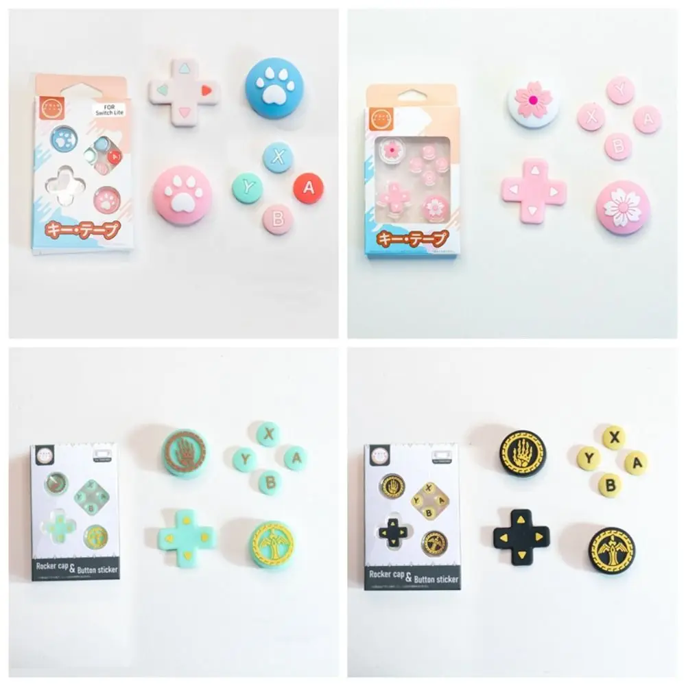 2024 Silicone D-pad Cross Button Colourful Durable Skin Case Soft ABXY Key Sticker for Switch Lite