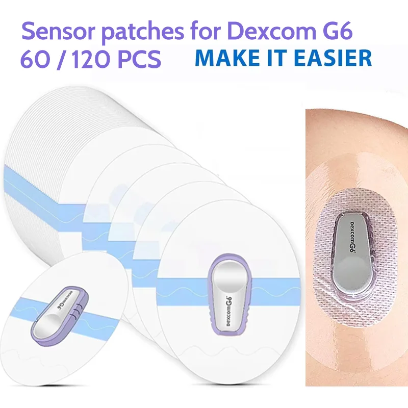 

60/120 шт. водонепроницаемых клейких пластырей-наклеек для Dexcom G6, прозрачные медицинские средства для защиты CGM