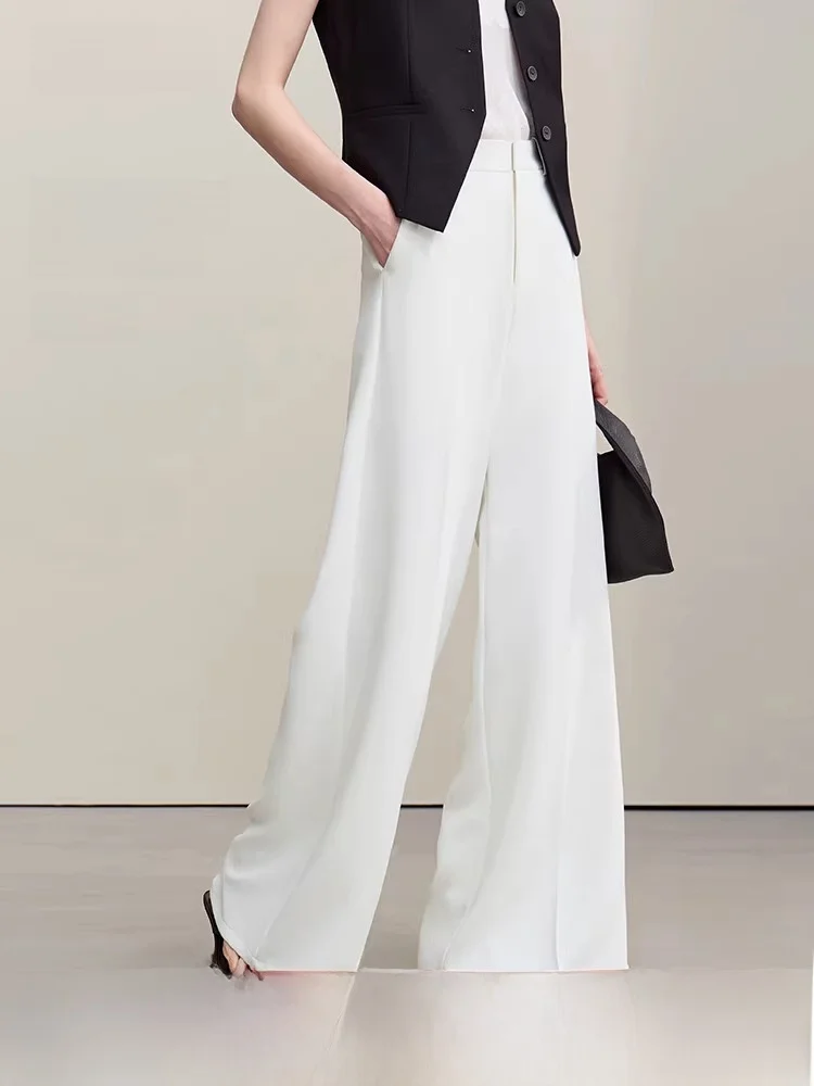 

High Quali Loose Wide Leg Pants Casual Drapey Women's High Commute Sle Summer New Arrival i Brand Polyester Fiber