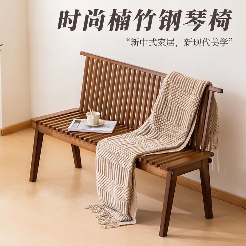Rectangle Back Chair Dining Court  Outdoor Bench Patio Table and Chair Sofa Long