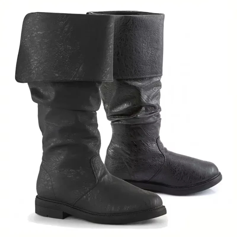Medieval Men Knight Prince Cosplay Boots Retro Gothic Punk Warrior Boot Halloween Carnival Stage Party Props Elf Vintage Shoes 2