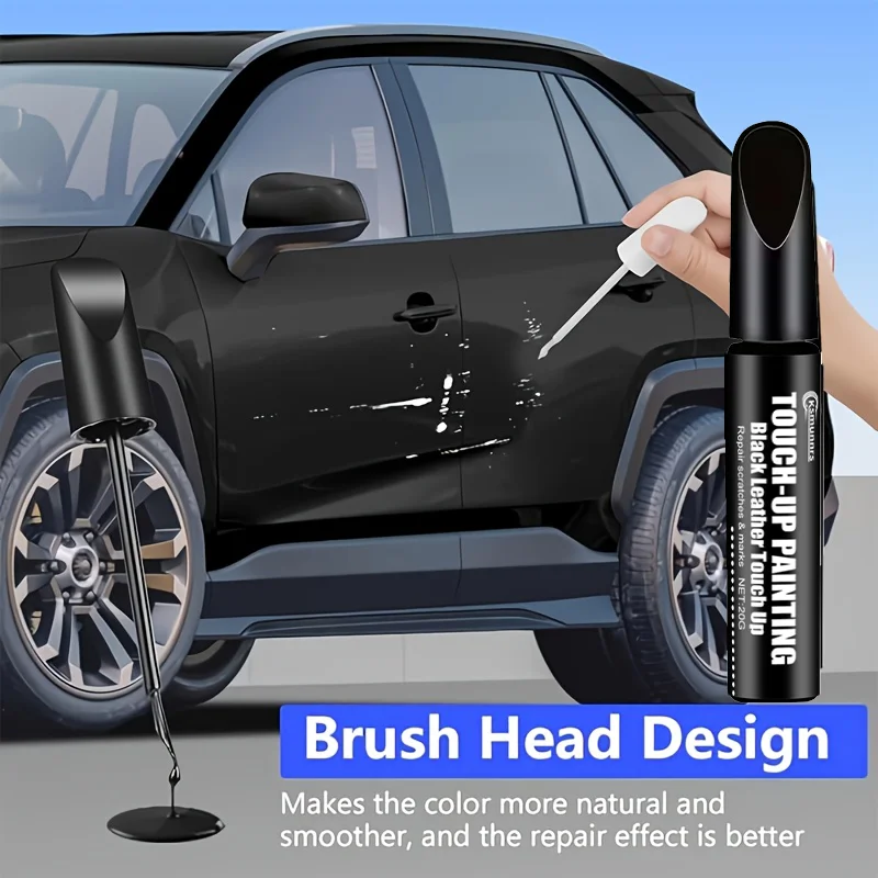 Black car scratch repair brush, wheel scratch cover brush, restores shiny surfaces, suitable for black rims and hubcaps image 4