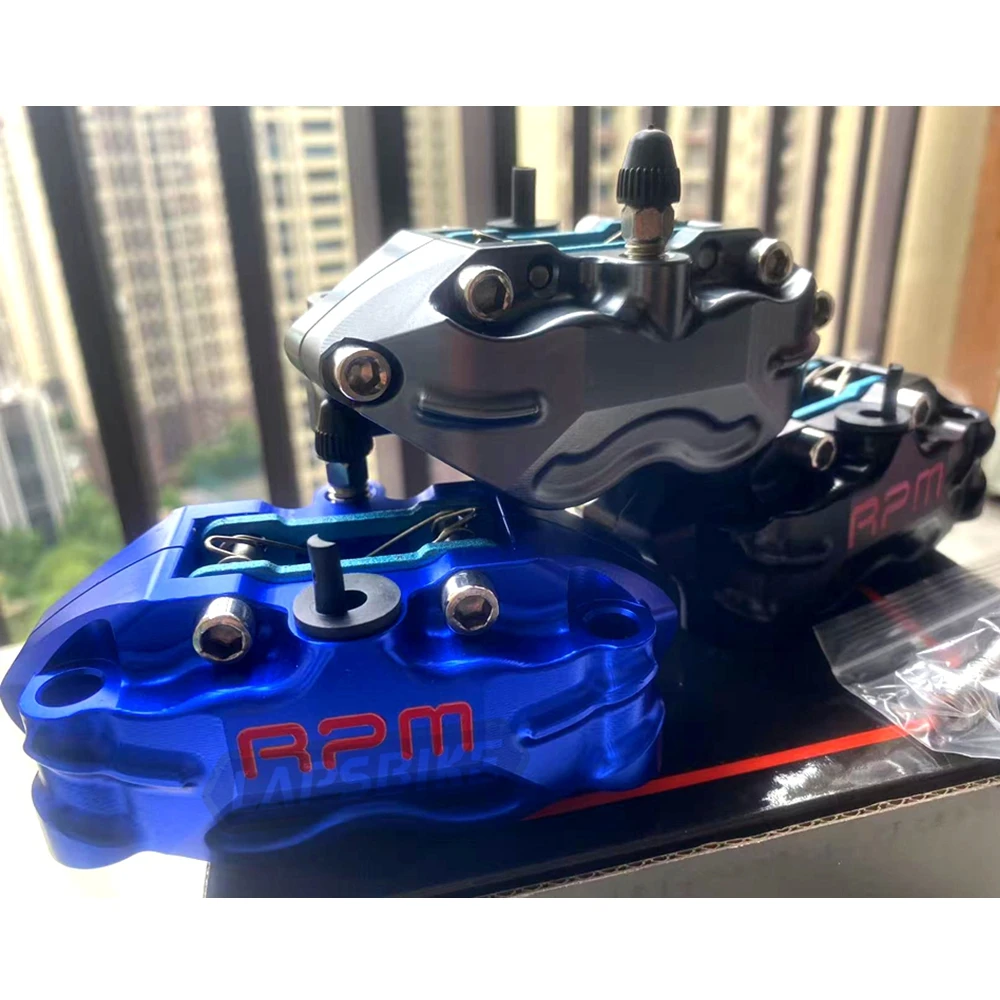 Universal CNC RPM Motorcycle Front Rear Brake Caliper 4piston 82mm Mounting For Honda Yamaha Scooter Rsz Force Jog Dirt Bike