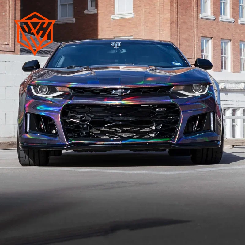 18mx152cm PET Gloss Black Honeycomb Holographic Vinyl Wrap Film Rainbow Finish DIY Air-Release Adhesive Film Decal Car Wrapping