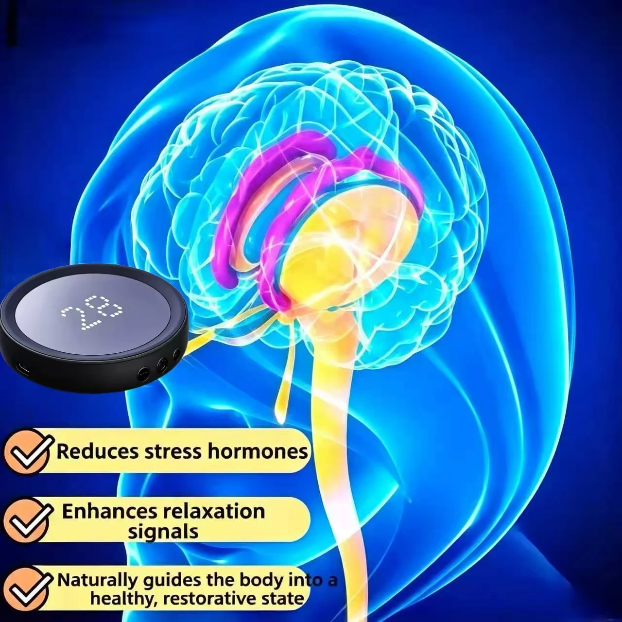 Portable EMS Sleep Aid Ear Clip Device Fast Sleep Support Anxiety Insomnia Relief Home Travel Rechargeable