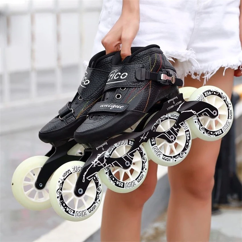 

Single Row 4Wheel Advance Adults Inline Speed Skates ShoesRacing Skating Patines Beginner Roller Skating Shoes Men's and Women's