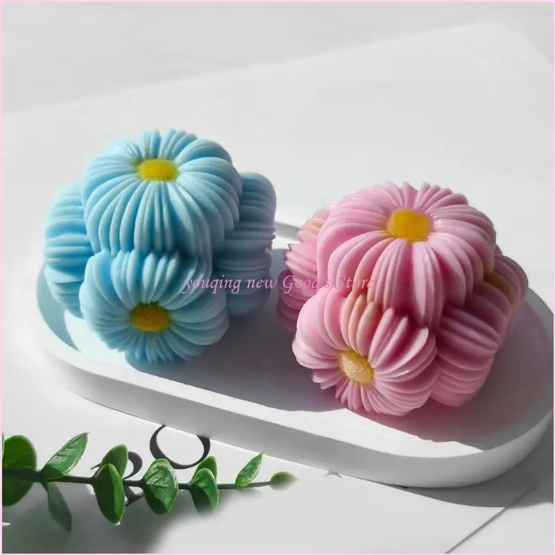 57QA قالب سيليكون مرن لصناعة صابون عباد الشمس والشموع المصنوعة يدويًا #3