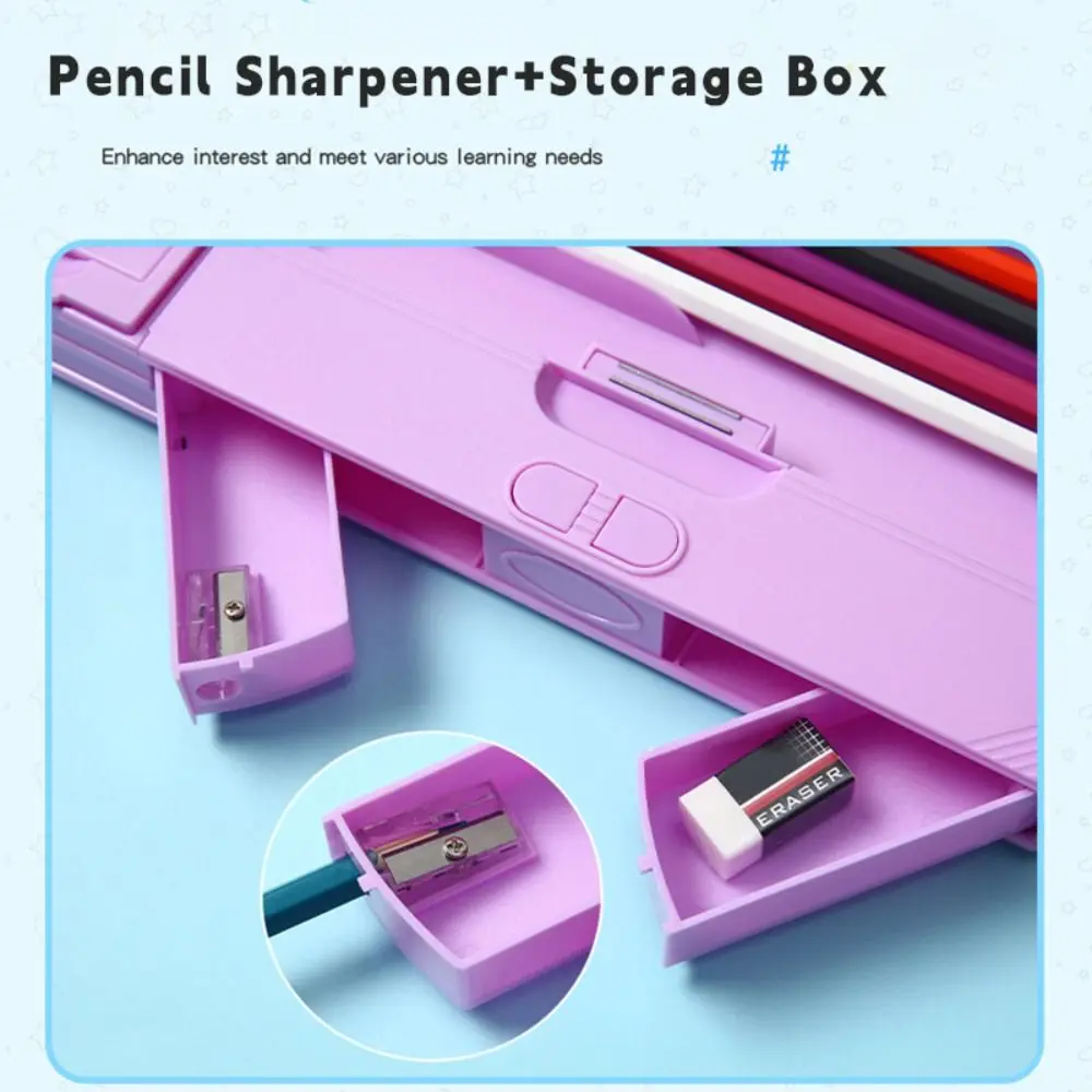 Multifunctional Multifunctional Pencil Case Fun Mechanism Design Double Sided Use Pen Box With Calculator Large Capacity Pen Bag