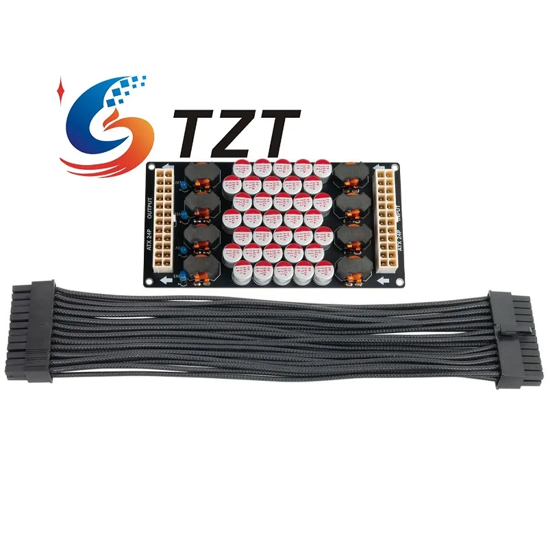 

TZT PCHIFI ATX 24Pin Onboard 4-Channel DC Power Filter Board L-C-L 15A Filtering for Digital Broadcasting with 25CM Output Cable