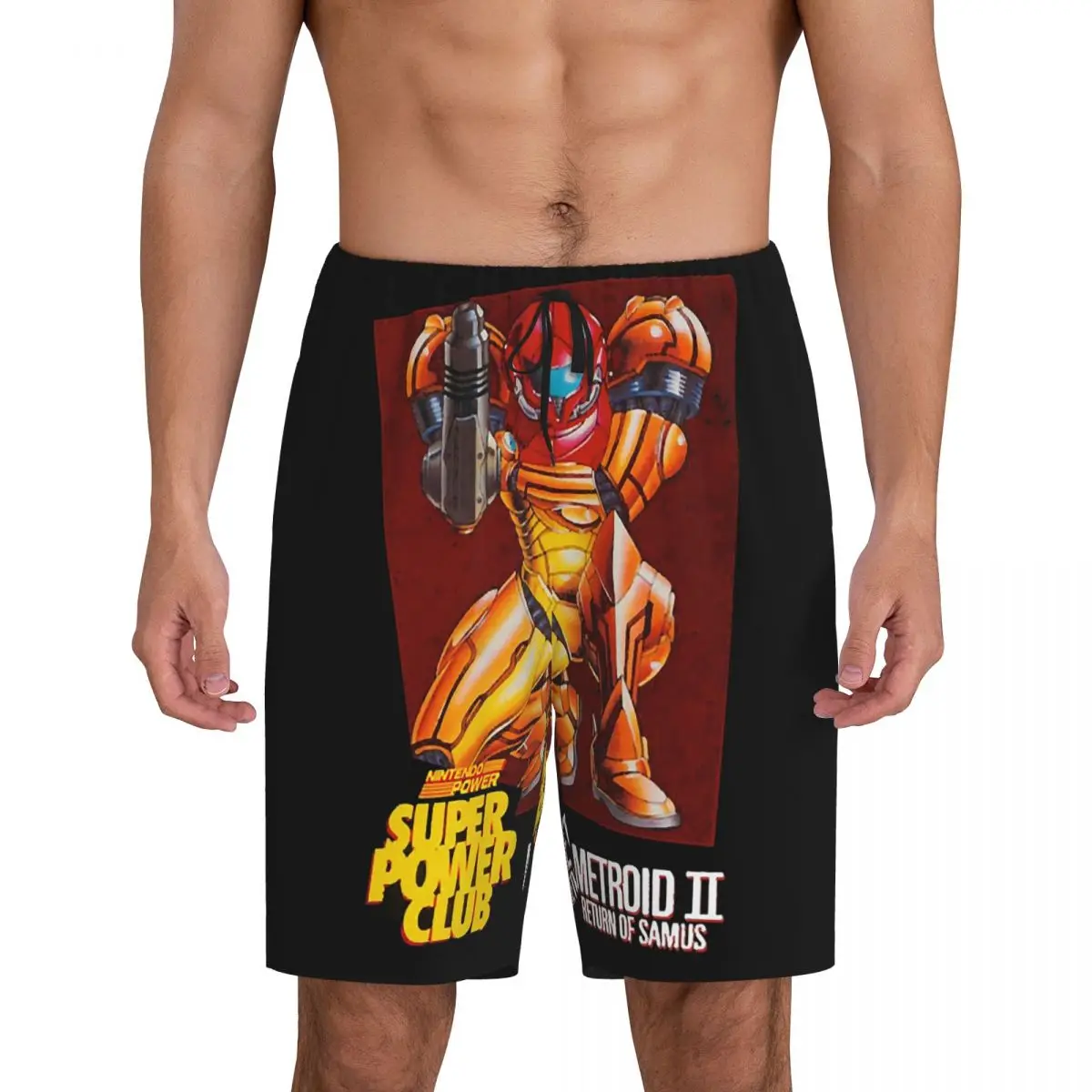 

Custom Metroid II Return Of Samus Metroid Samus Aran Short Pajama Pants Men Sleepwear Sleep Lounge Bottom Shorts Sleeping Pants