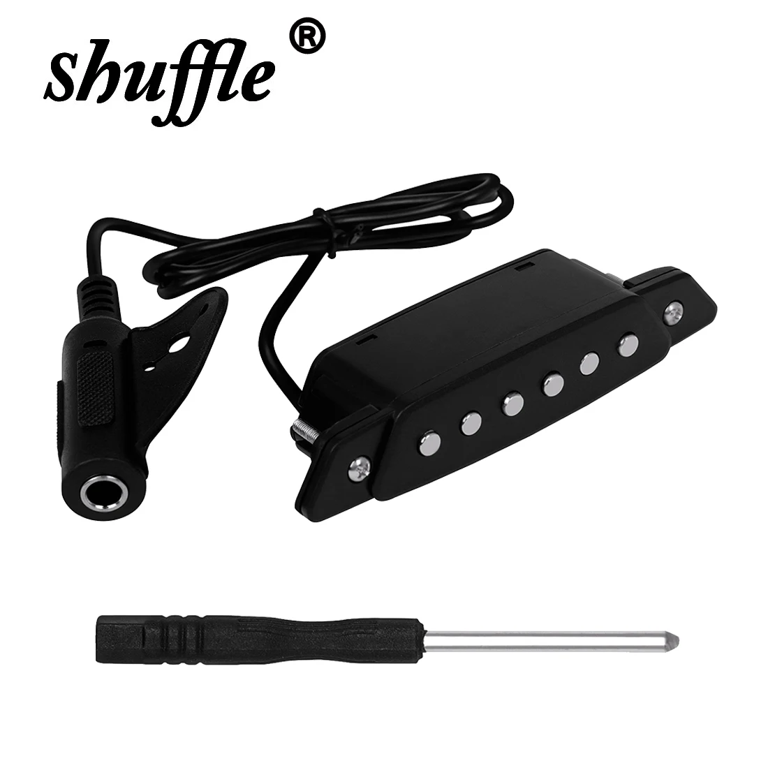 Acoustic Guitar Pickup Soundhole Black With Tools Screwdriver Metal Outlet No Hole Required No Battery Required Guitar Accessory