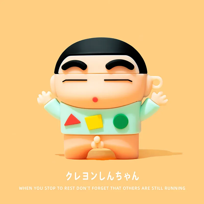 Für Airpods 1 2 3 4 5 Pro Pro 2 Pro 3 Lustige und niedliche Crayon Shin-chan Silikon-Kopfhörerhülle Zubehör-Abdeckung