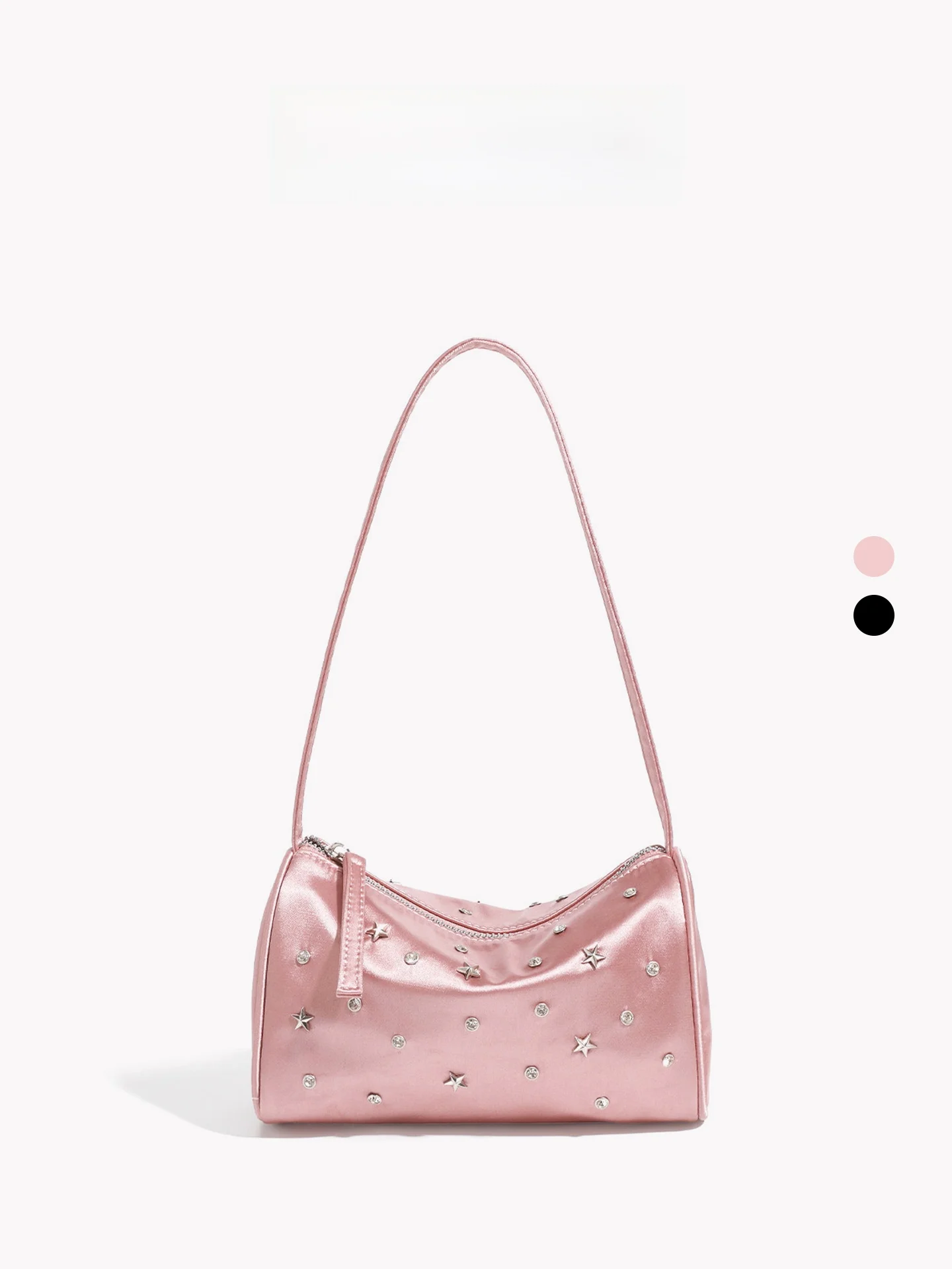 

Sweet Cool Korean Style Star Rivet High End Luxury Underarm Bag Women's Elegant Outing Small Handbag Soft Polyester