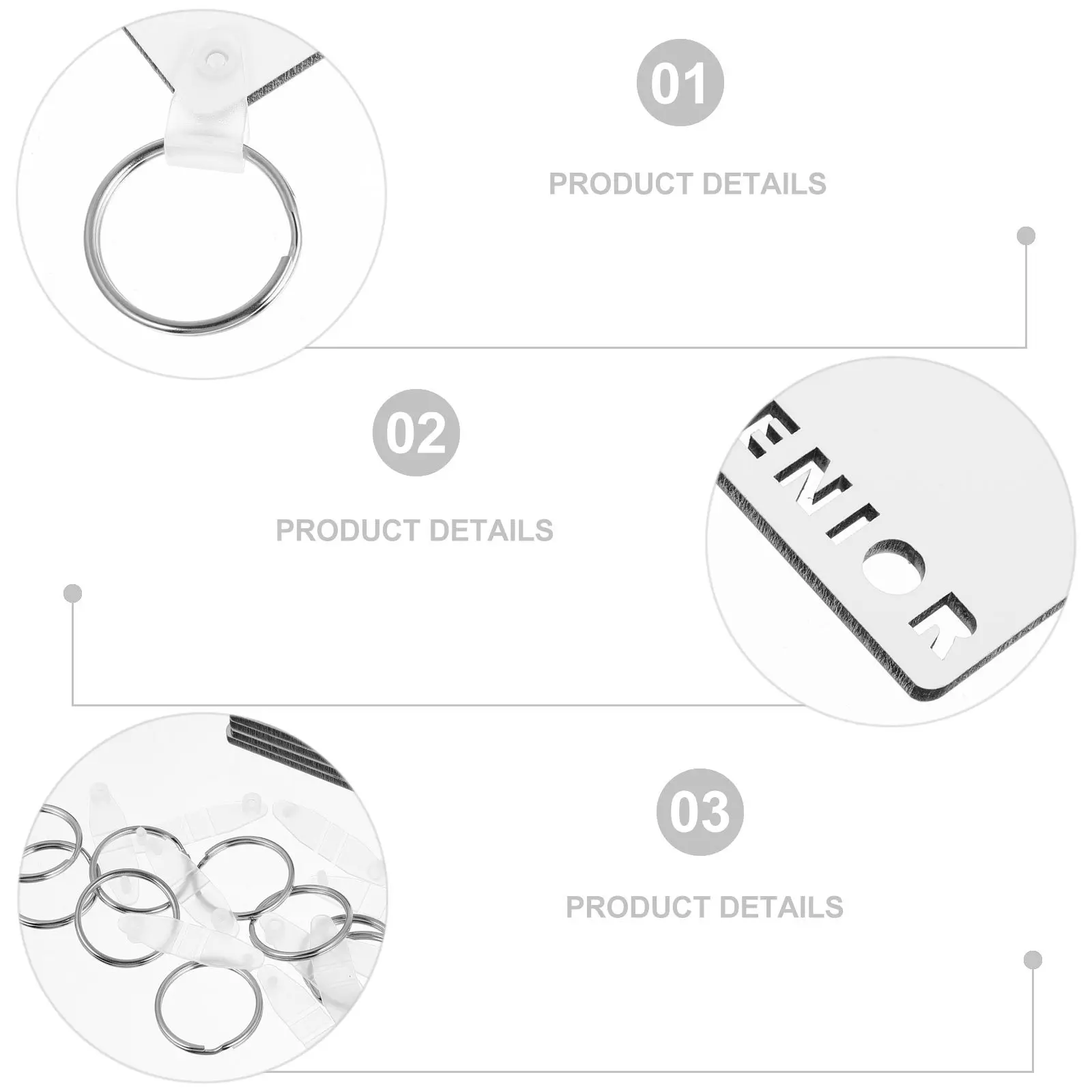 12Pcs Sublimation Key Chains Blanks Heat Transfer Key Ring Board Durability DIY Crafts Graduation Party Supplies