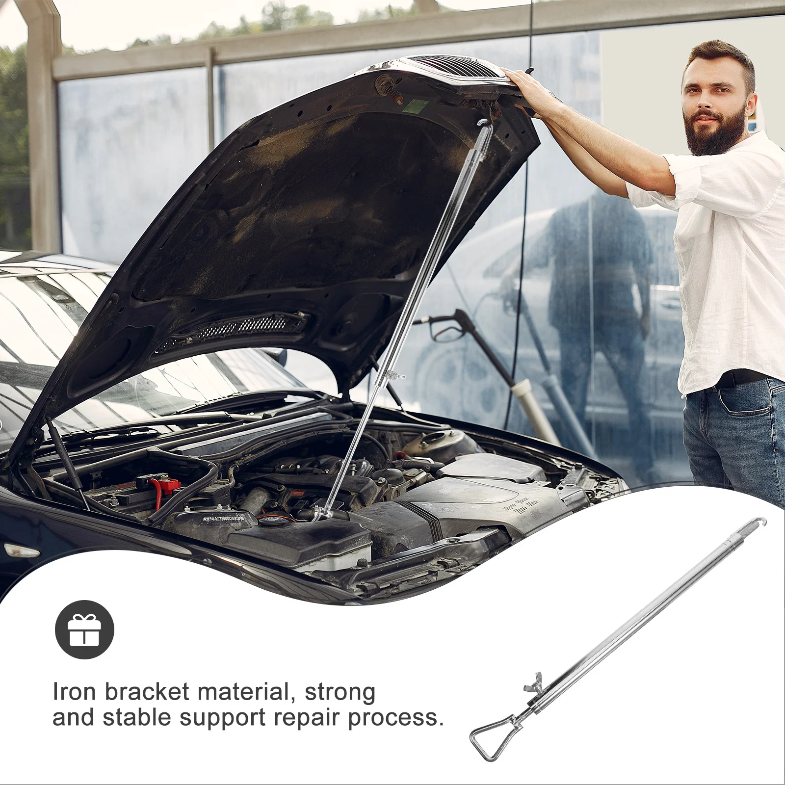 

Hood Prop Rod Car Hood Support Lift Durable Lightweight Portable Telescoping Tool for Bodywork Car Repair Telescoping Rod