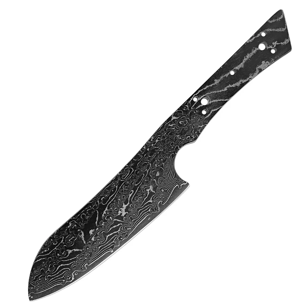 

Santoku Knife Damascus Steel Blank Blade Full Tang, Heat-Treated, Sharp Edges DIY Japanese Knife Making Kitchen Knife Handmade