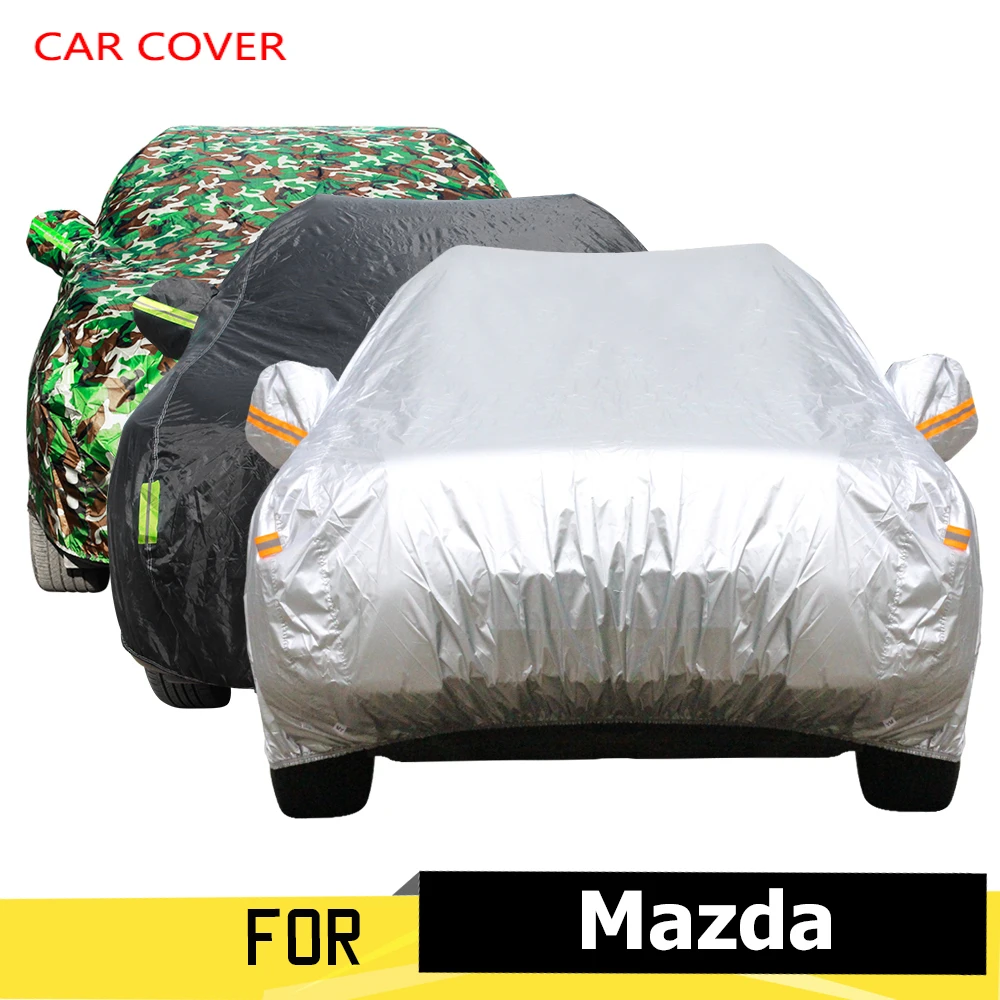 

Car Cover Sunshade Vehicle Outdoor Rain Sun Snow Protection Dust Proof Anti UV Car Covers Suit For Mazda 2 323 3 5 626
