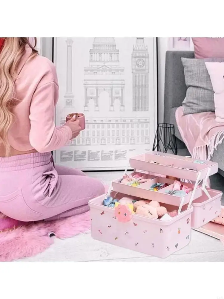 

Чехол для хранения украшений для волос для девочек включает заколки для волос и резинки