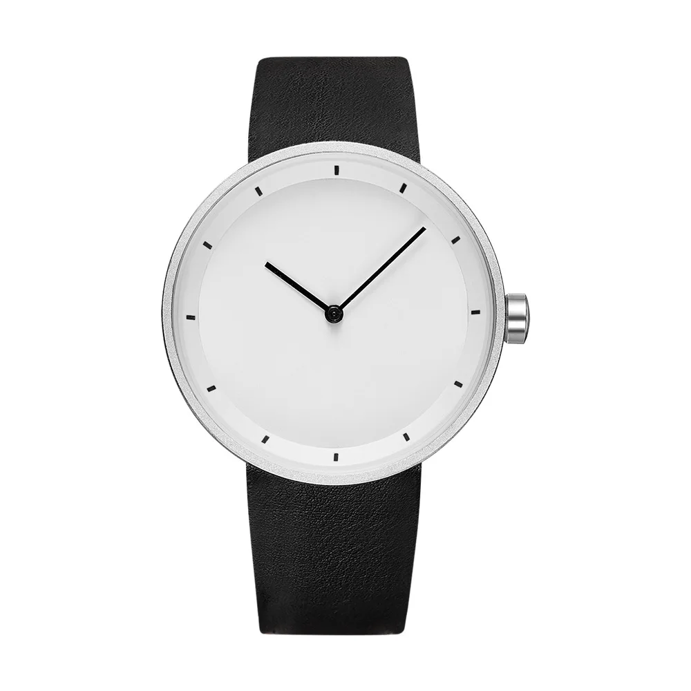 Mens Minimalist Style Simple Quartz Wristwatches PU Strap Casual Fashion Round Watch In Daily Sport Watches Relogios Masculino