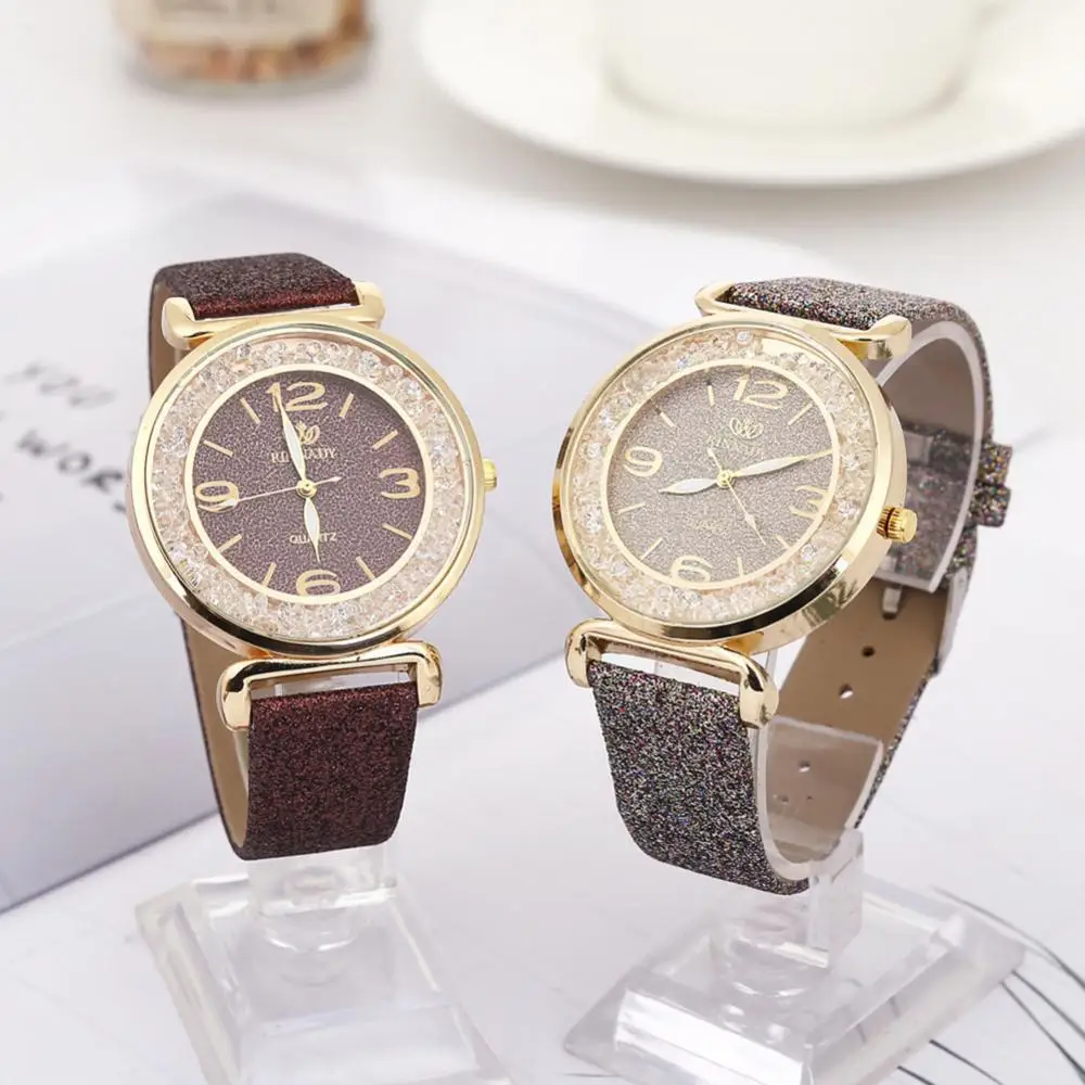 Relogio Fashion Women Watches Glitter Leather Quicksand Rhinestone Quartz Wrist Watches Clocks Gifts Dropshipping reloj mujer