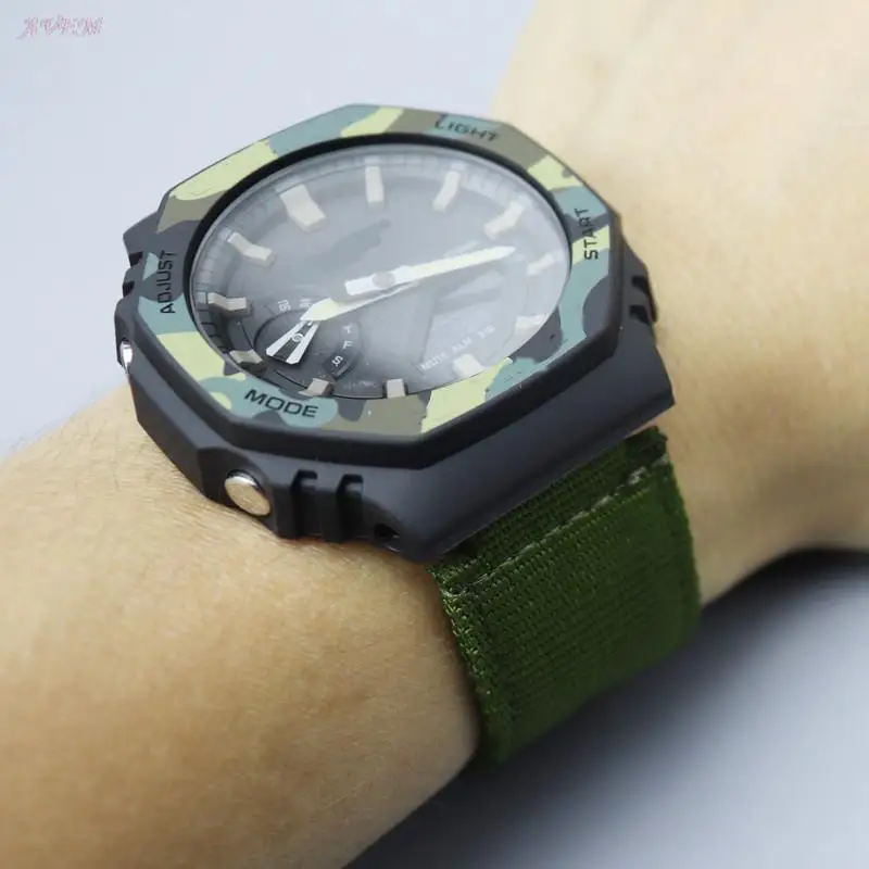 Nylon Canvas Watch Strap for Casio G-SHOCK GM-110 GM-2100 GA-900 GM-5600 GA-110 GA-2100 Men Weave Ring Buckle Band Bracelet