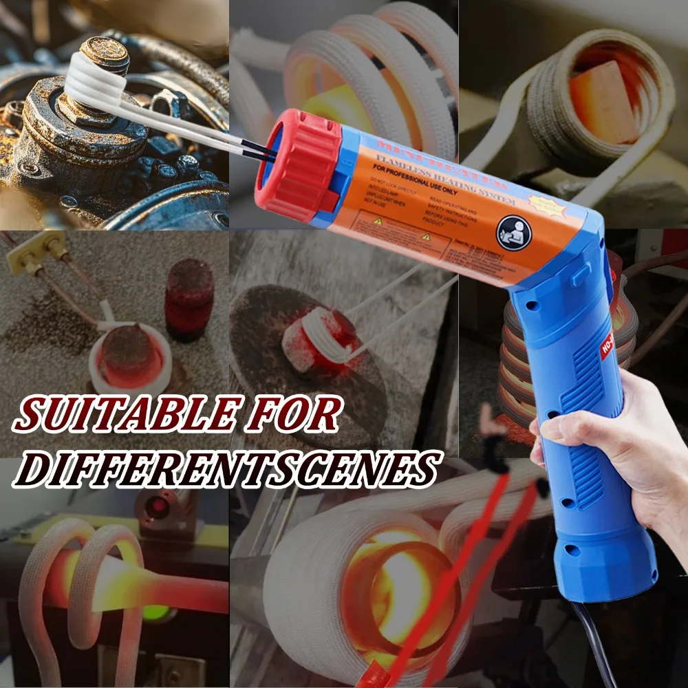 1100W Mini Induction Heater Kit With 3 Coils 110V/220V Portable Hand-Held Nut Heating Equipment Flameless Removal Tool Set