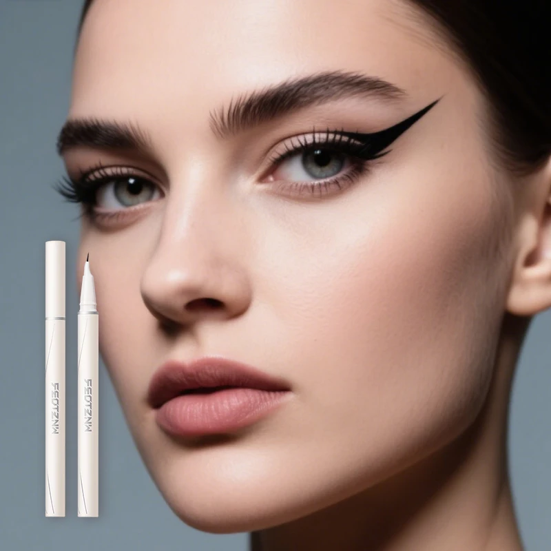 Feotznw eyeliner a piume fini, impermeabile e duraturo senza sbavature, adatto ai principianti, eyeliner ad asciugatura rapida
