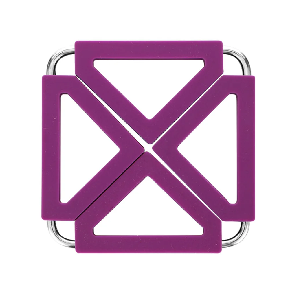 

6 pcs Insulated Trivet Mats Heat Resistant Table Mat Hot Pot Holder Foldable Dish Coasters Non Slip Silicone Stainless Steel