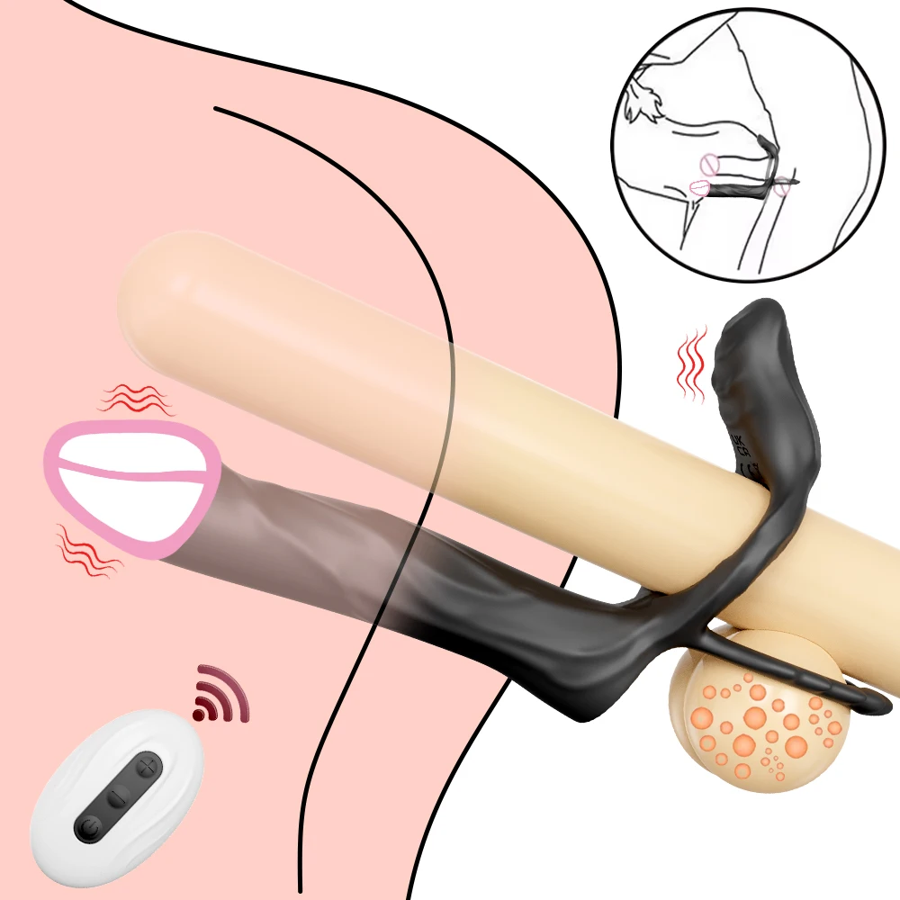 Anal Vibrator Dildo Doppel Penetration Butt Plug Vibrator Für Männer Strap On Cock Ring Vibrierender Penis Vagina Sex Spielzeug Für Paare