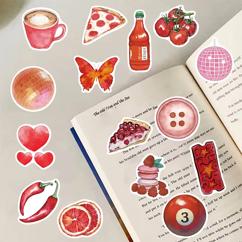 50PCS Cherry Downtown Stickers Notebook INS Style Laptop Luggage Y2K Fashion Graffiti Aesthetic Phone Creative Guitar Sticker