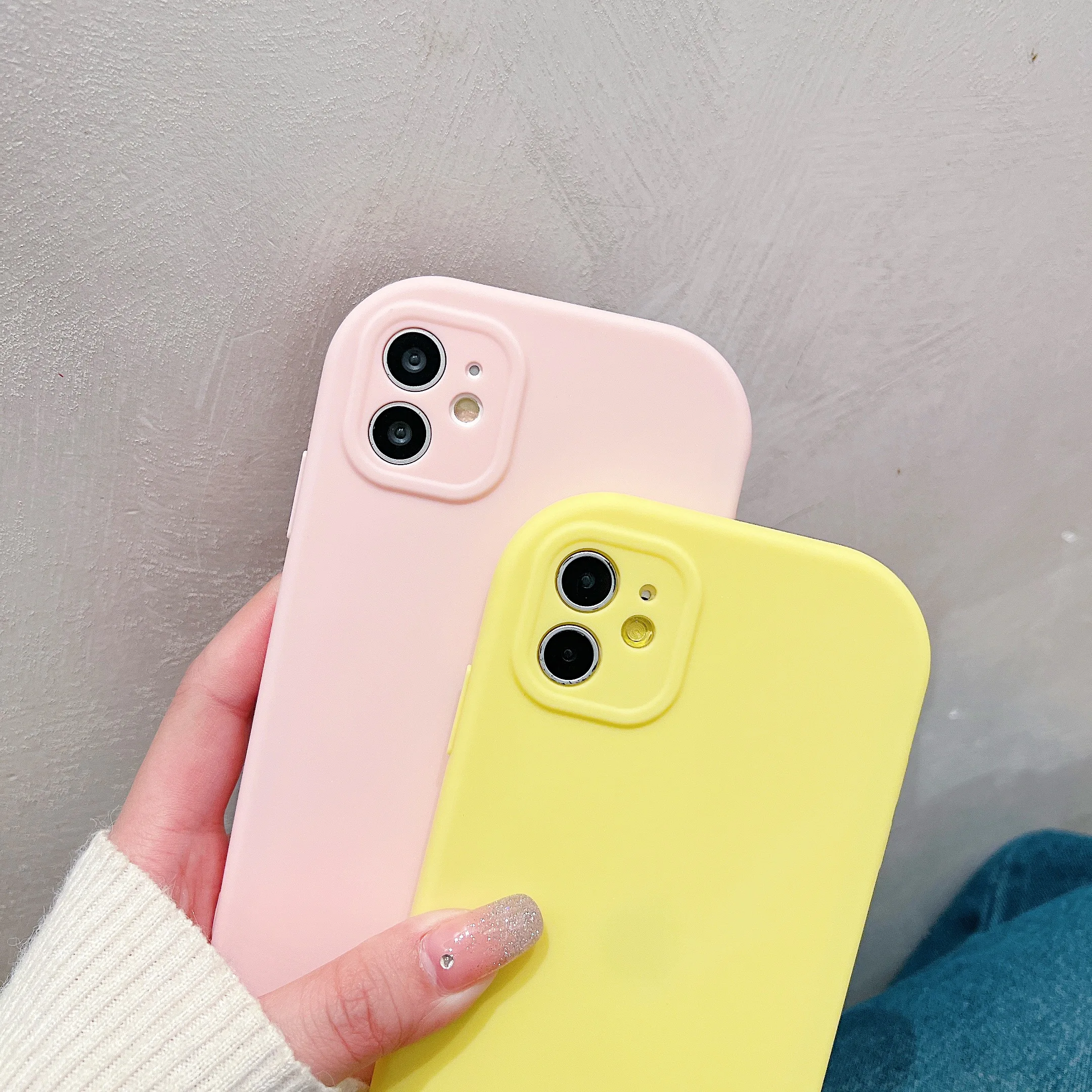 Candy Color Phone Case for iPhone 13 Funda iPhone 11 14 15 Pro Max 12 XR X Xs 7 8 Plus 15pro 13pro 13promax Soft Silicone Covers