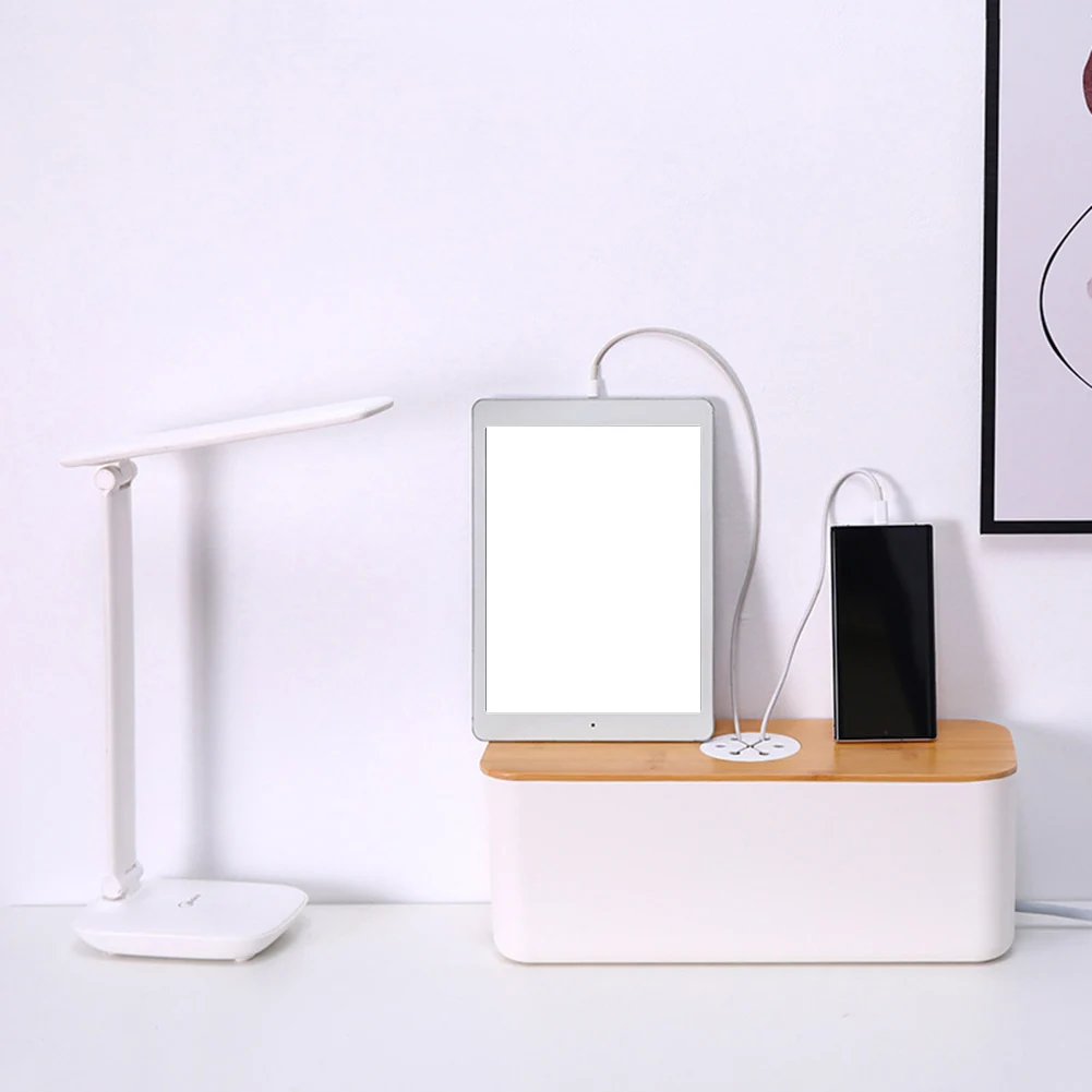 

Коробка для организации кабелей, органайзер для проводов, защитный бокс для кабелей и силовых линий, вместительный, с крышкой, для скрытия беспорядочно расположенных кабелей