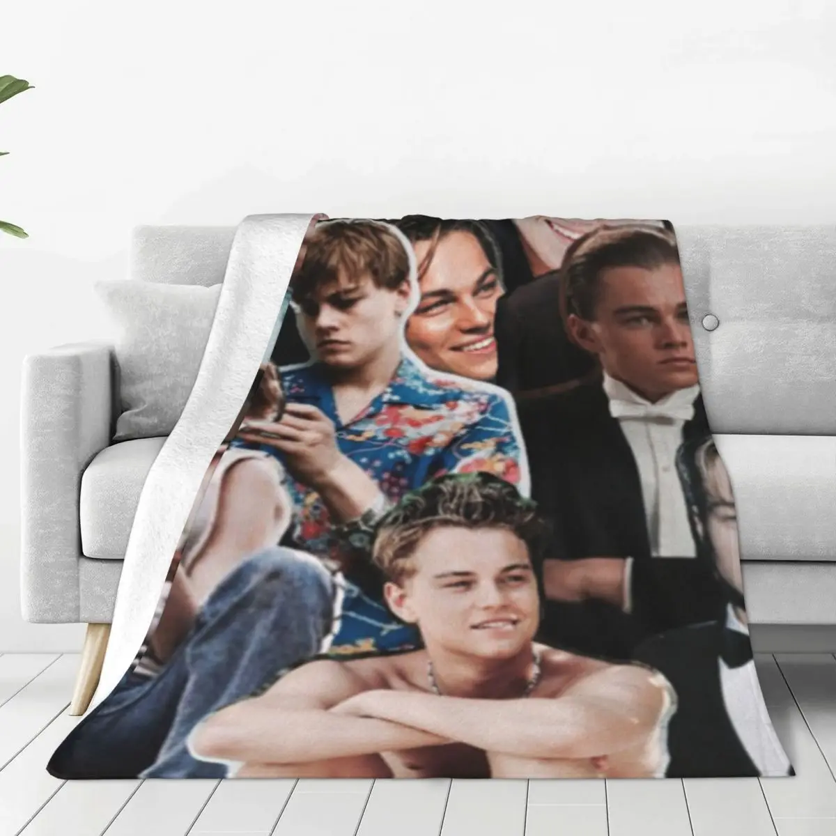 Leonardo Dicaprio Flannel Blanket Quality Warm Soft Sexy American Actor Throw Blanket Winter Picnic Chair Aesthetic Bedspread