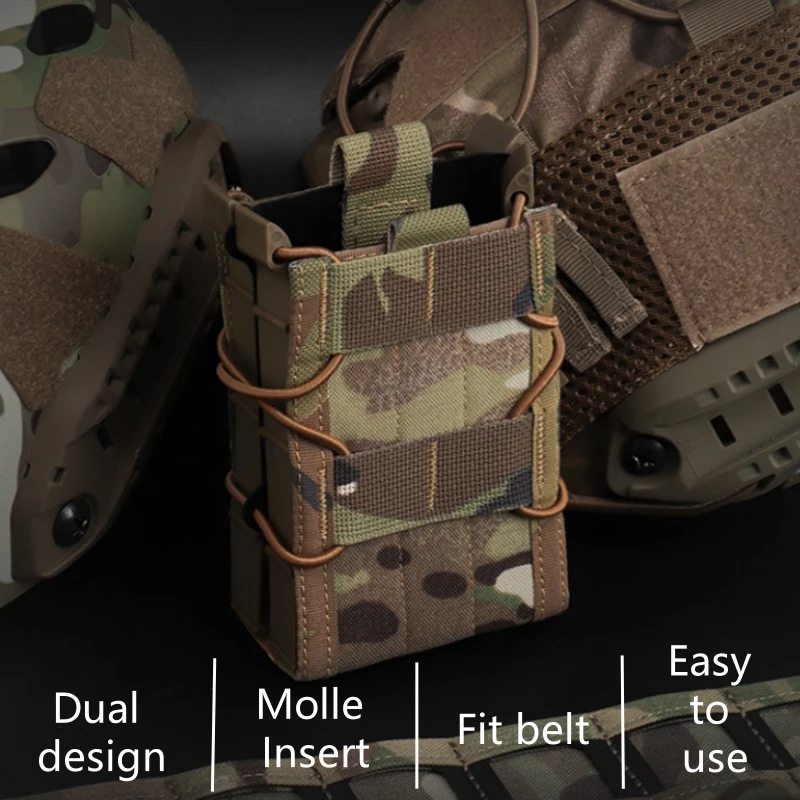 

Compatible with 5.56 7.62 Tiger style dual quick release function magazine, compatible with MOLLE system