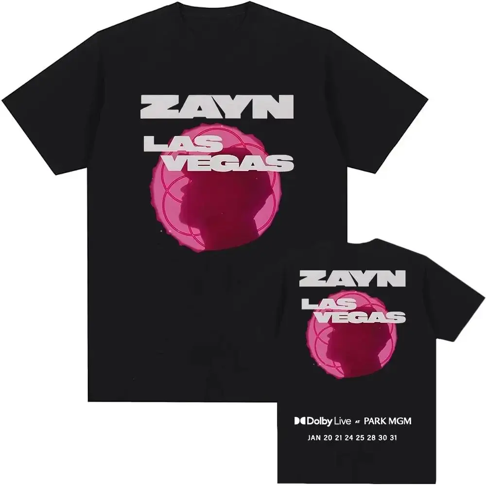 Camisetas Y2k Hip Pop, Camiseta con Estampado de Zayn Malik, Gira por Las Vegas 2026, Camiseta de Algodón de Manga Corta, Deportiva, Casual, Holgada, Unisex