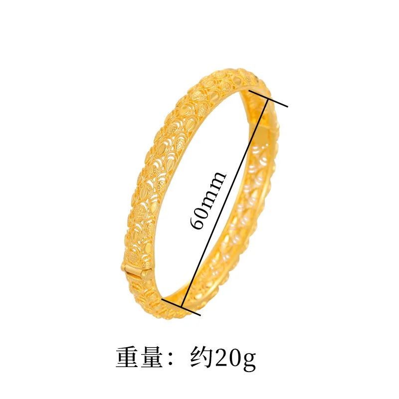 QEENKISS Vintage Gold Flower Bracelet For Women Hollow Bangle Wedding Party Birthday Christmas Bride Mother LadyGirl Gift BT5315