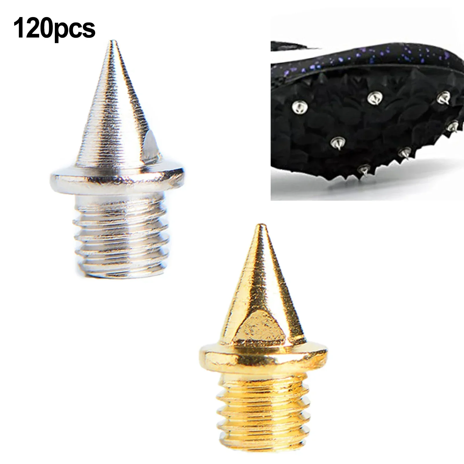 120PCS Steel Track & Field Shoe Spikes With Wrench 7mm 1/4 Inch Needle Tips For Running Cross Country Camping Athletics Gear