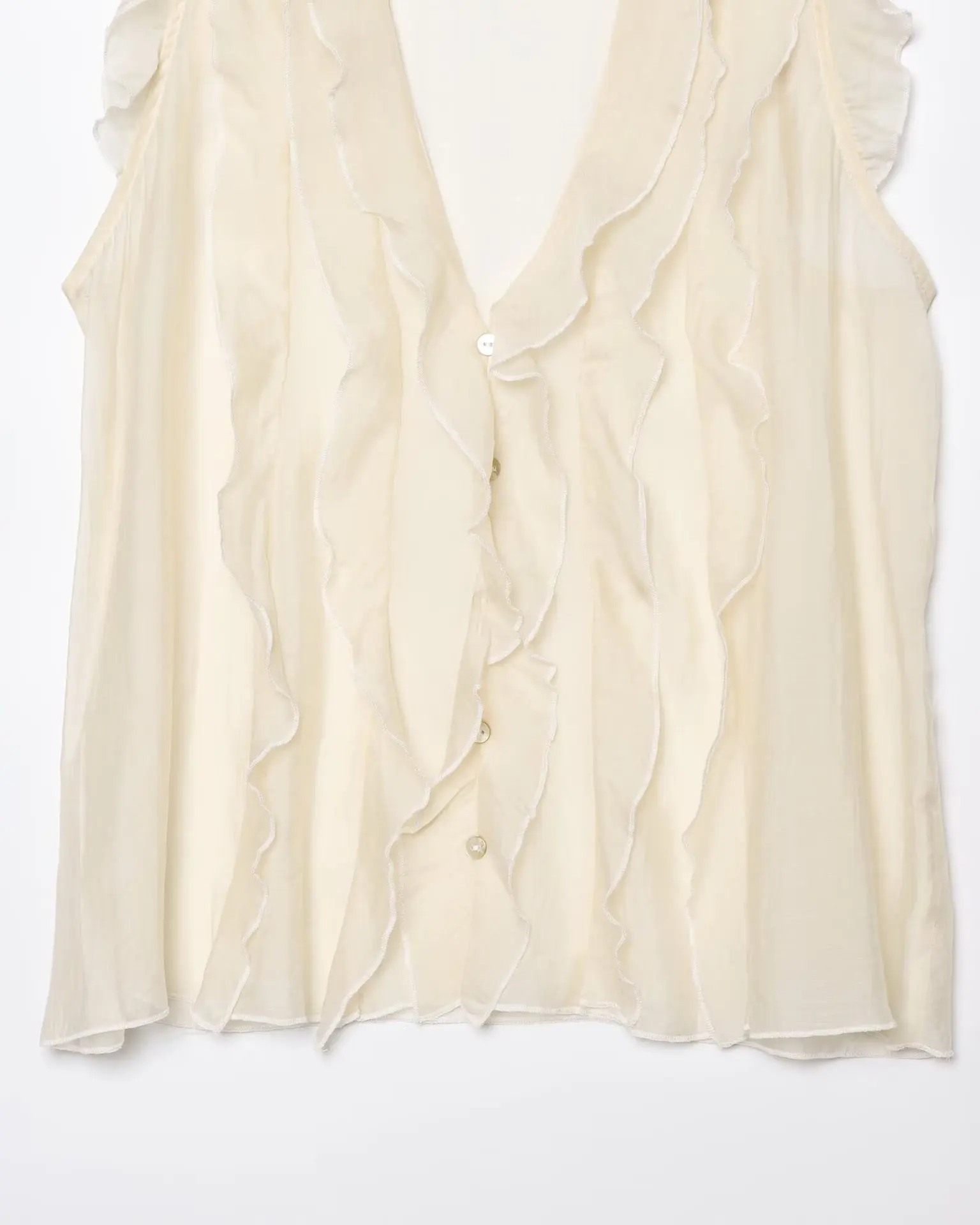 Nieuwe ruches tops mode semi-transparante korte top vrouw mouwloze ruches tops voor vrouwen elegante feesttop