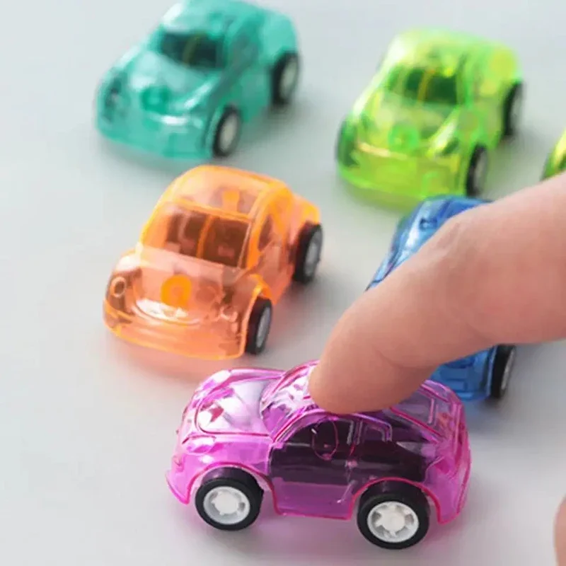 10/20Pcs Creative Mini Car Kids Transparent Plastic Pull Back Cars Educational Vehicl Truck Model Toys Favors Party Gifts